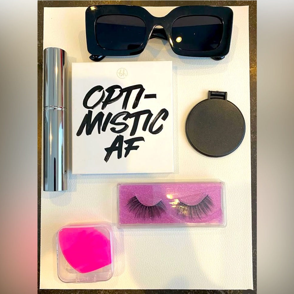 Make-Up Bundle w/Fashion Sunglasses, Mirror! Make-Up Brushes and Eye Lashes